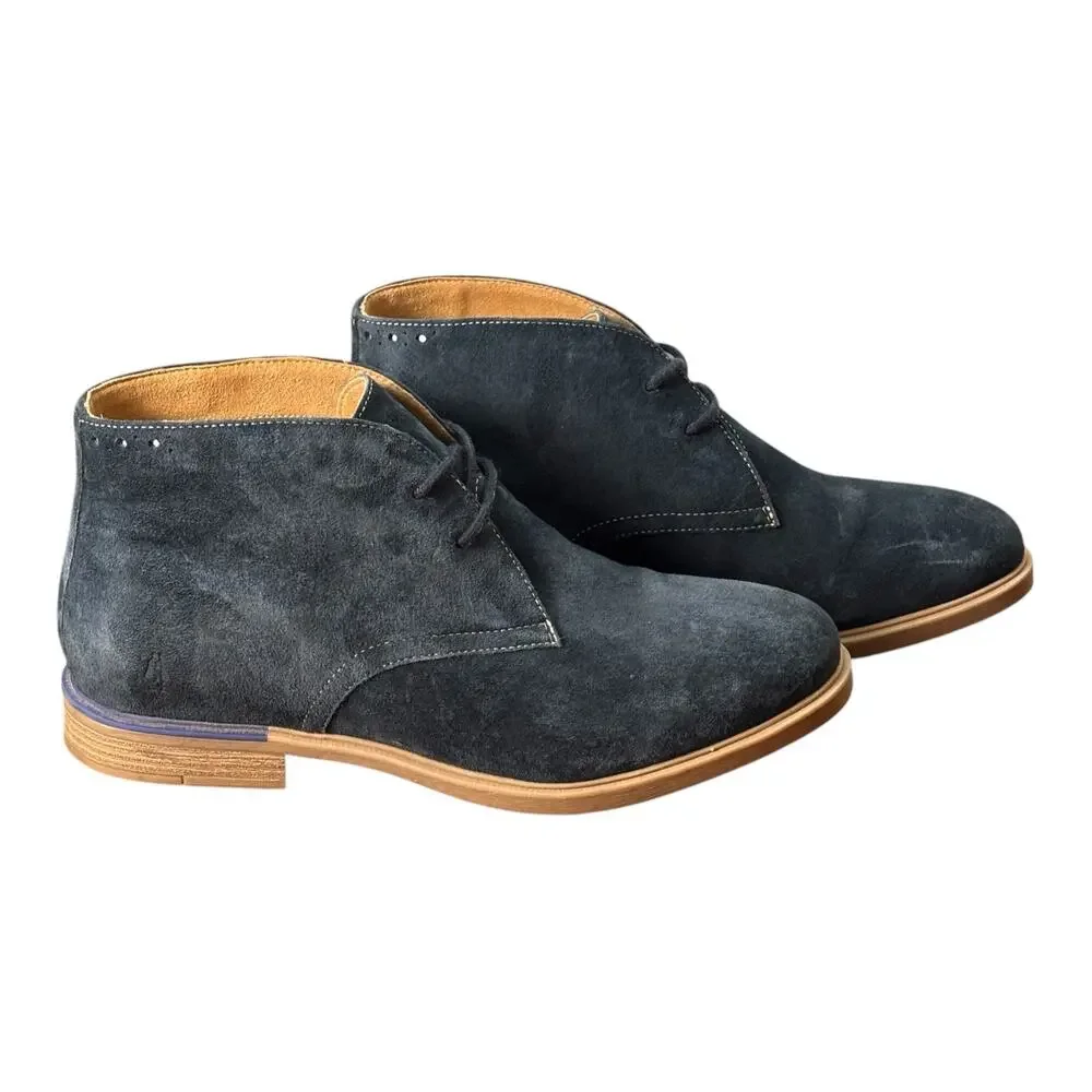 Hush Puppies Bounce Navy Suede Chukka Desert Boots Men’s 9M Comfort Minimalist
